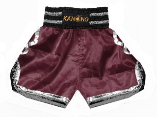 Kanong Bokseshorts Boxing Shorts : KNBSH-201-Rød brun-Sølv